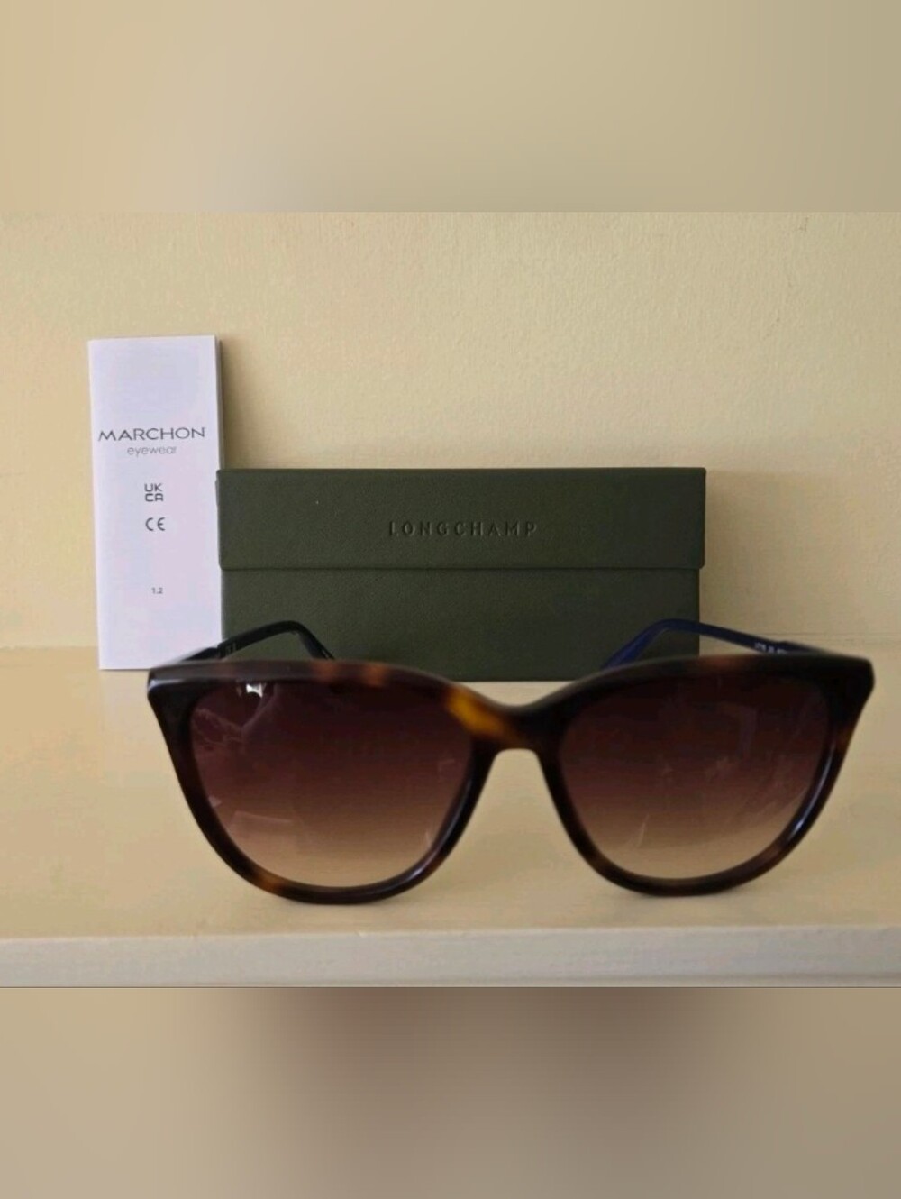 LONGCHAMP LO718S-230-56  Sunglasses Brown & Navy, Brown Lens 54-16-140